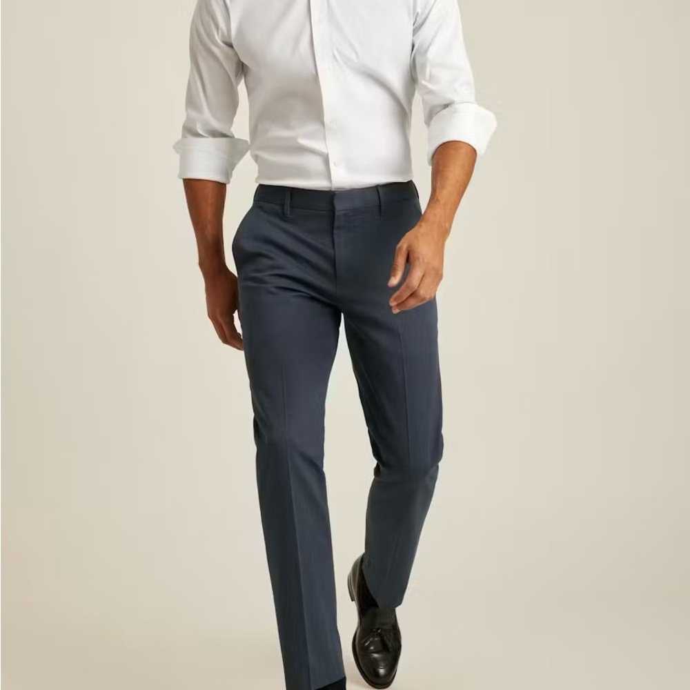 BONOBOS WEEKDAY WARRIOR DRESS PANTS SLIM FIT MONDAY STEEL BLUE 36/32